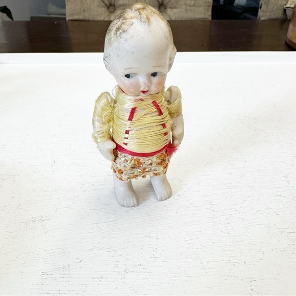 Rare Striking Antique Porcelain Boy Jointed Bisque Doll Made in Japan - Picture 3 of 13